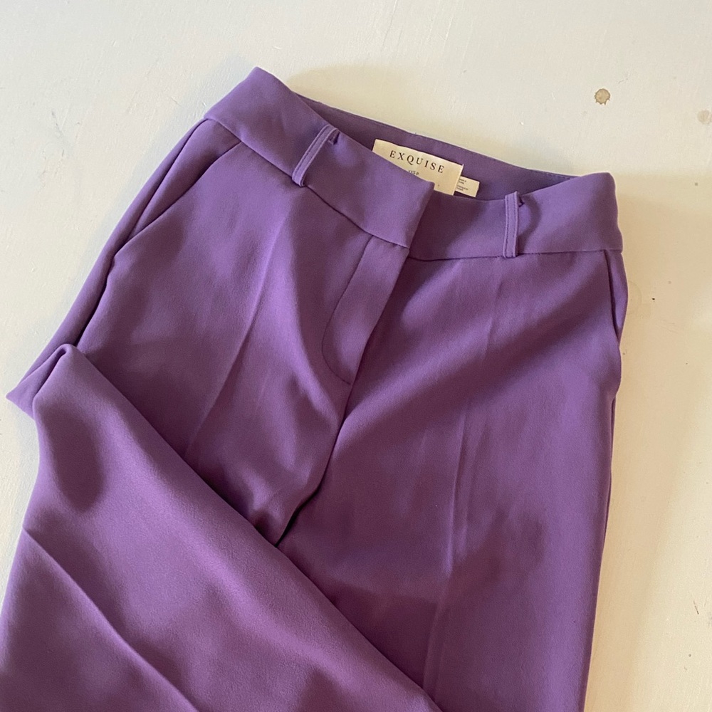 Anthropologie Exquise purple wide leg pant NWT!
